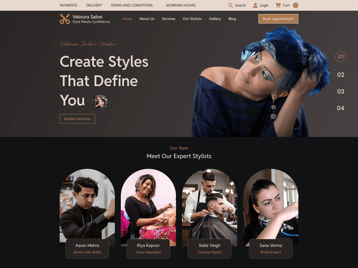 Hair Dresser and Salon theme screenshot