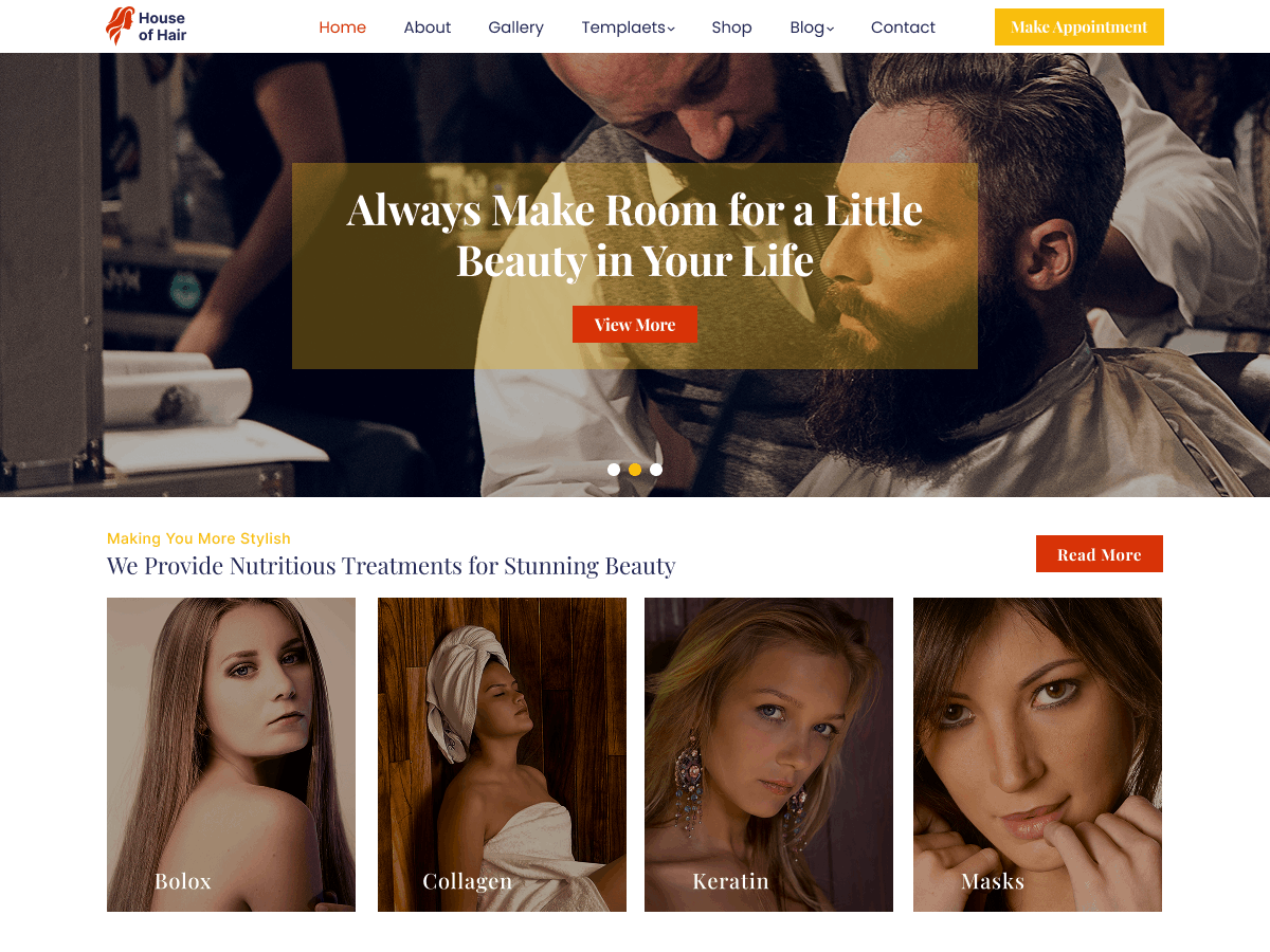 Hair Dressing Salon theme screenshot