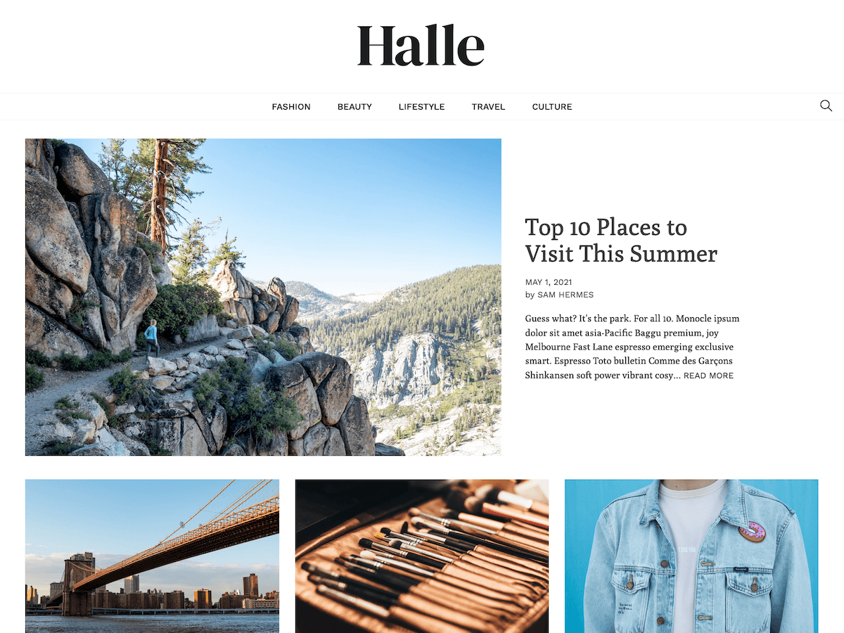 Halle theme screenshot