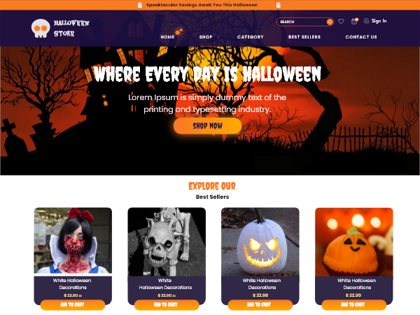 Halloween Shop theme screenshot