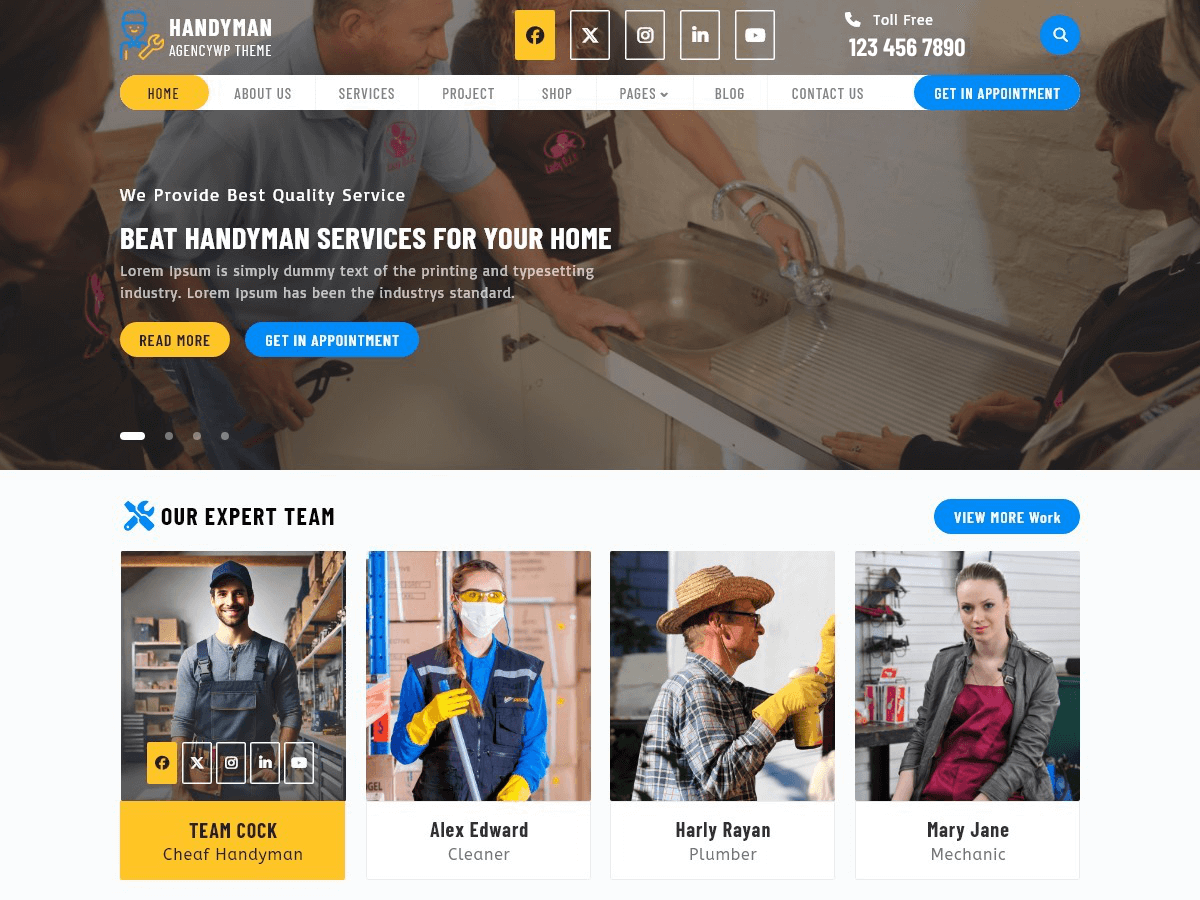 Handyman Agency theme screenshot