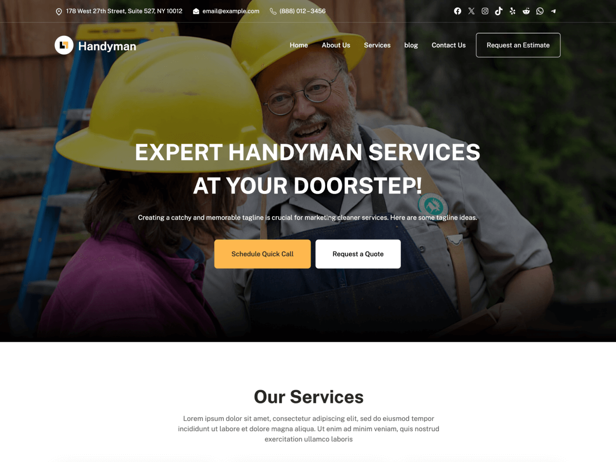 Handyman Blocks theme screenshot