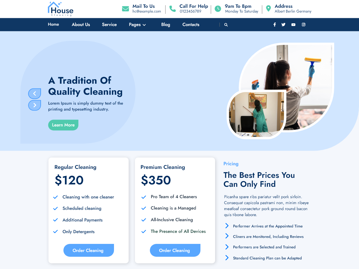 Handyman Cleaner theme screenshot