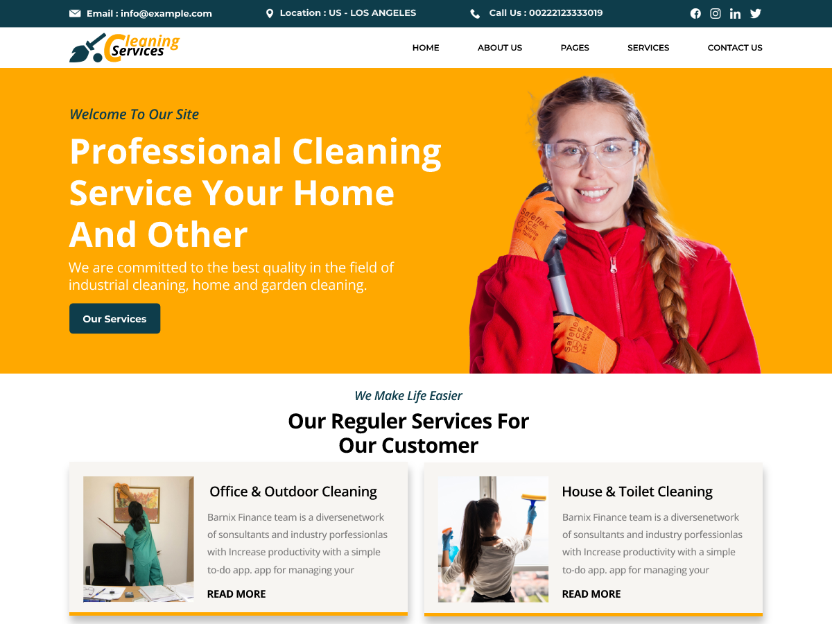 Handyman Cleaning Service theme screenshot
