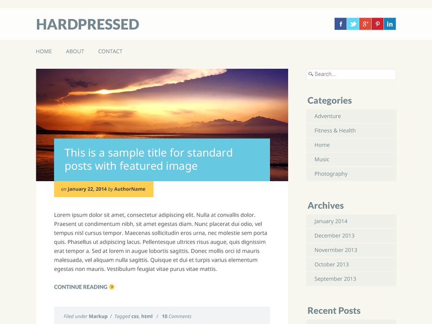 Hardpressed theme screenshot