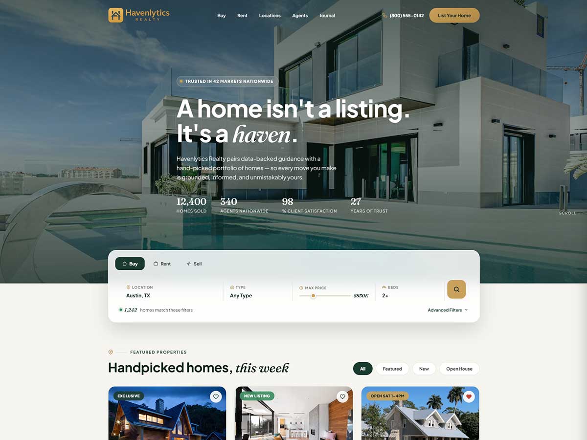 Havenlytics Realty theme screenshot