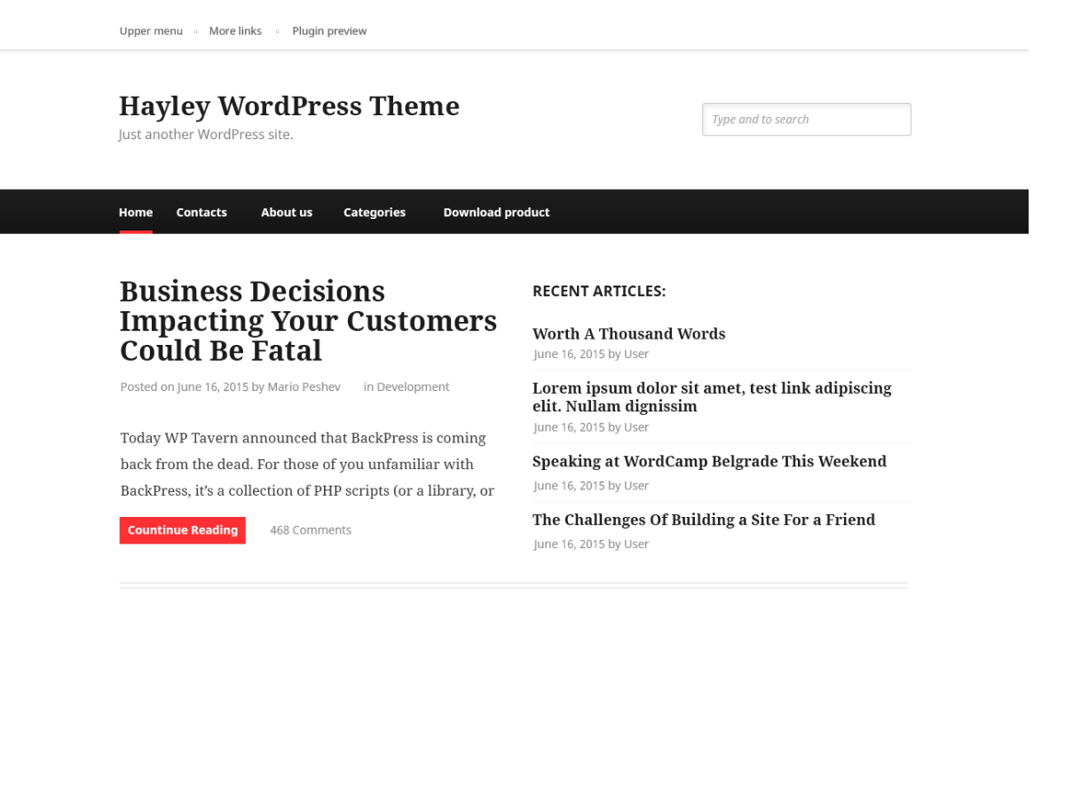 Hayley theme screenshot