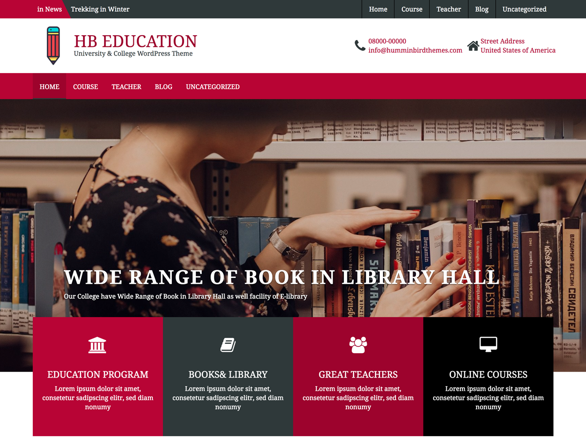 HB Education theme screenshot