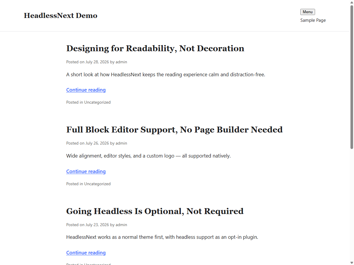 HeadlessNext theme screenshot