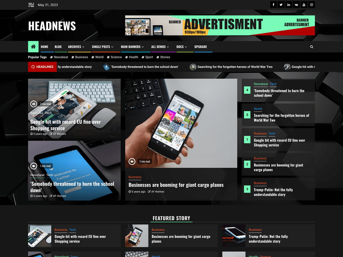 HeadNews theme screenshot