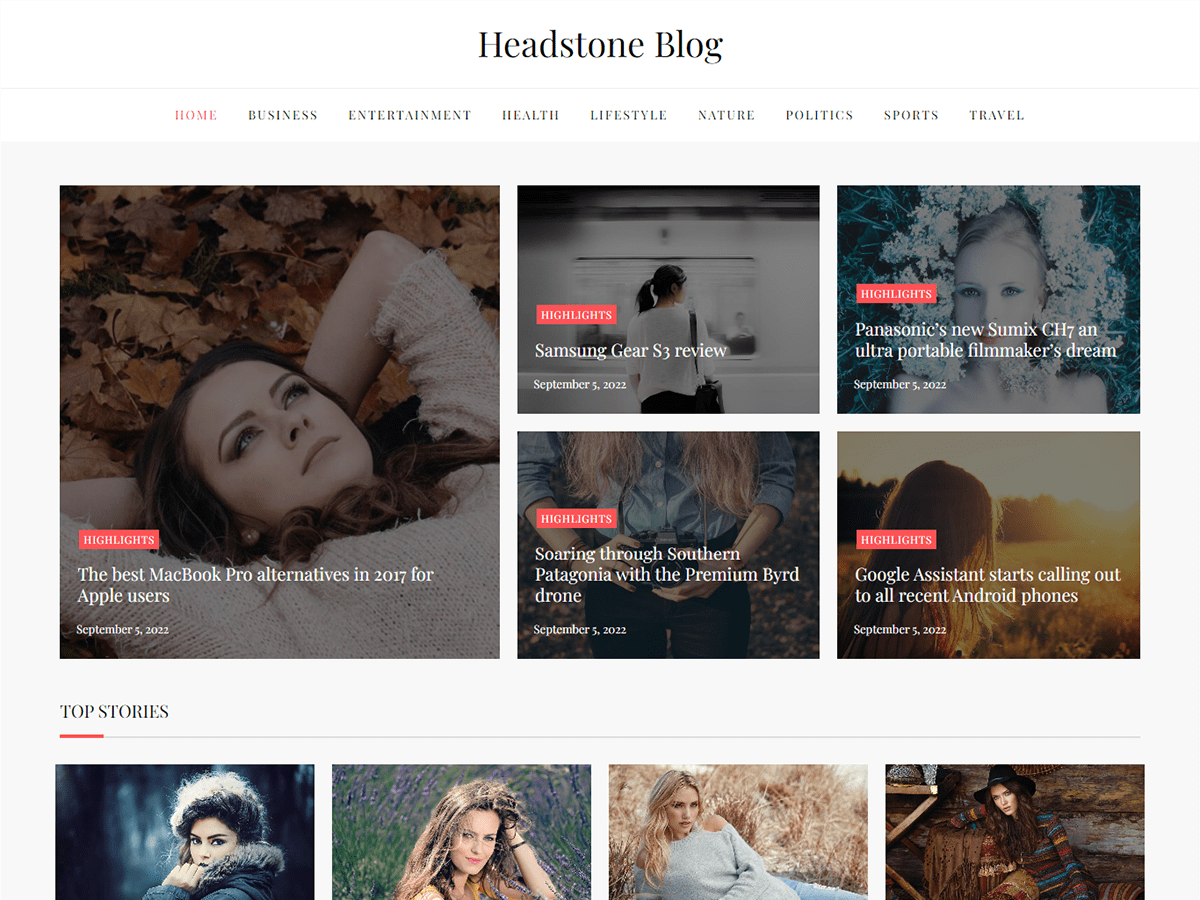 Headstone Blog theme screenshot