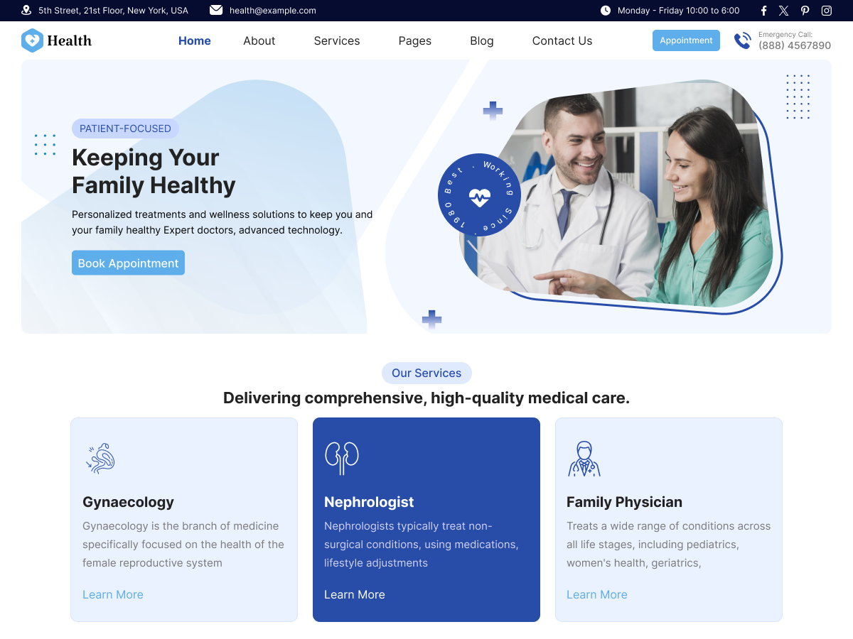 Health Assistant theme screenshot