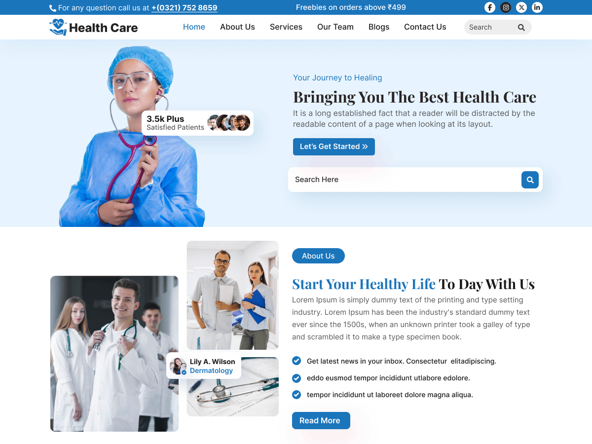 Health Care Center theme screenshot