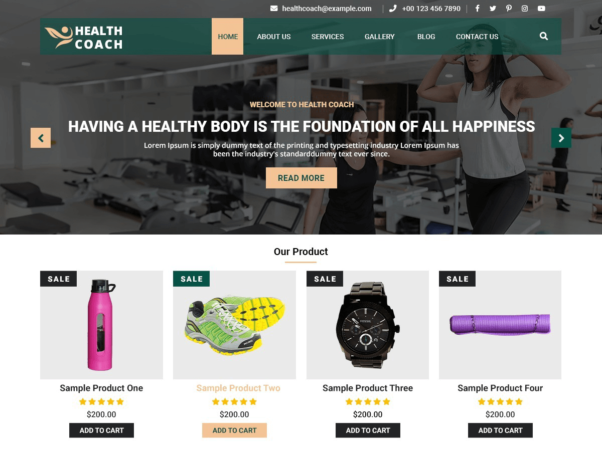 Health Coach Services theme screenshot