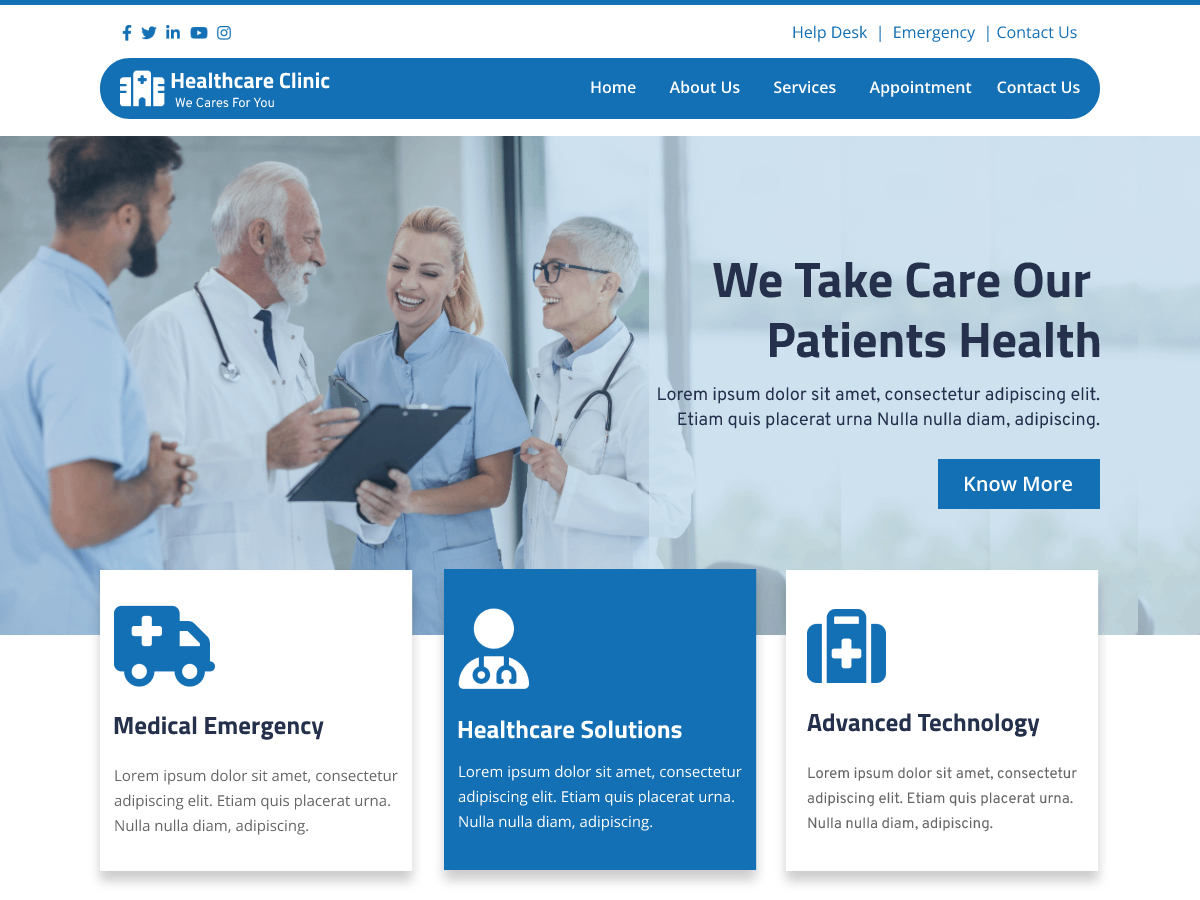 Healthcare Clinic theme screenshot
