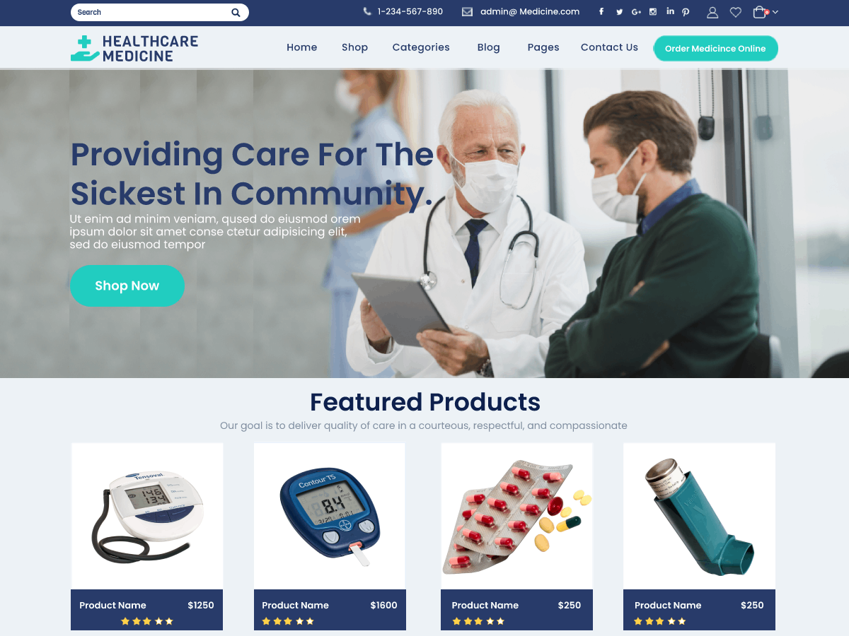Healthcare Medicine theme screenshot