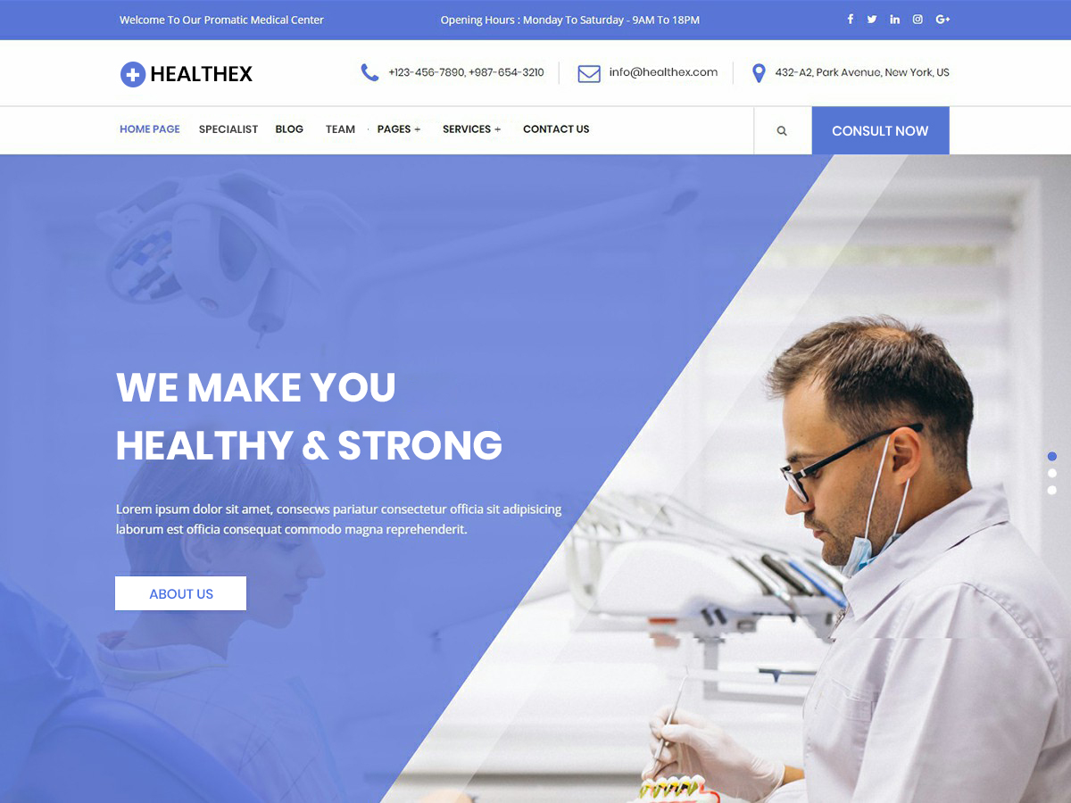 Healthexx theme screenshot