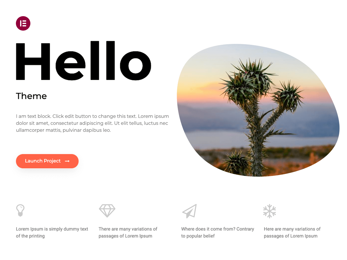 Hello Elementor theme screenshot