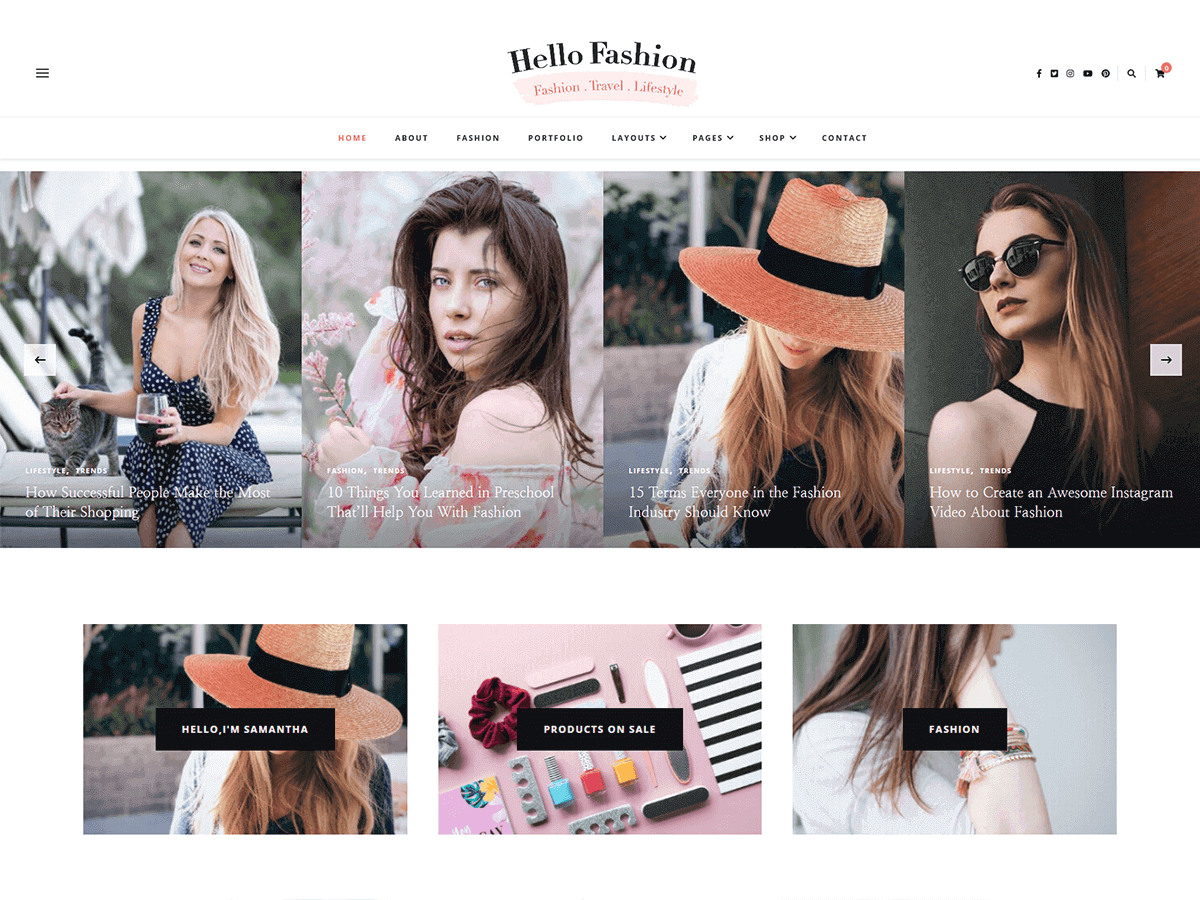Hello Fashion theme screenshot
