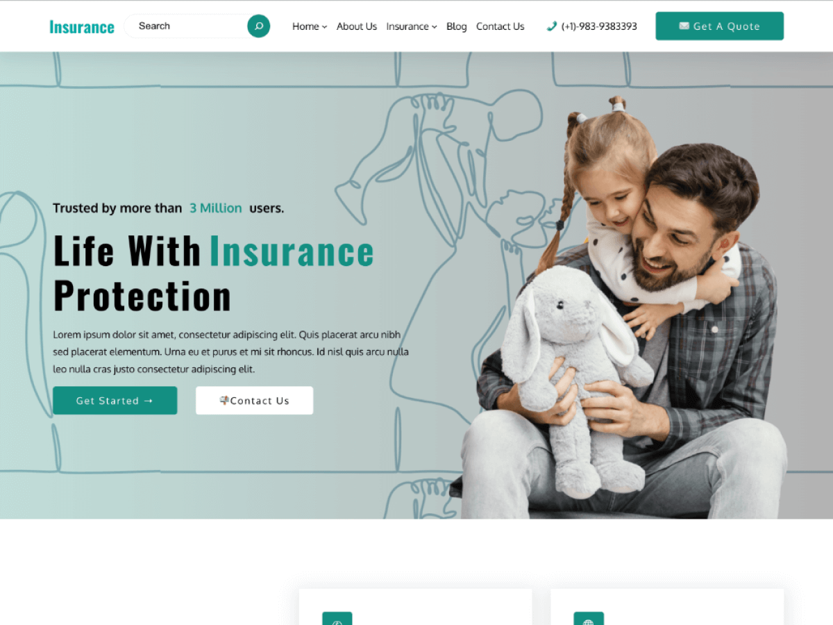 Hello Insurance theme screenshot
