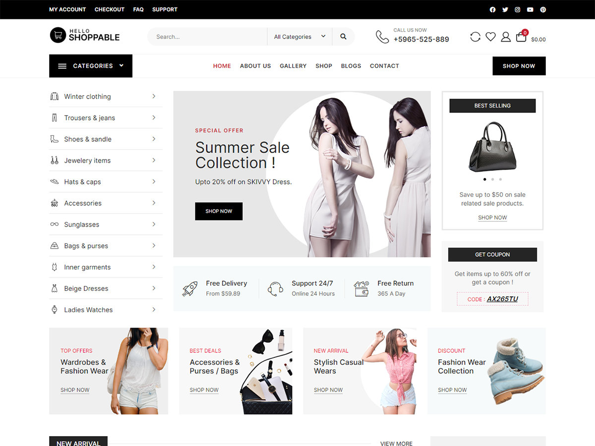 Hello Shoppable theme screenshot