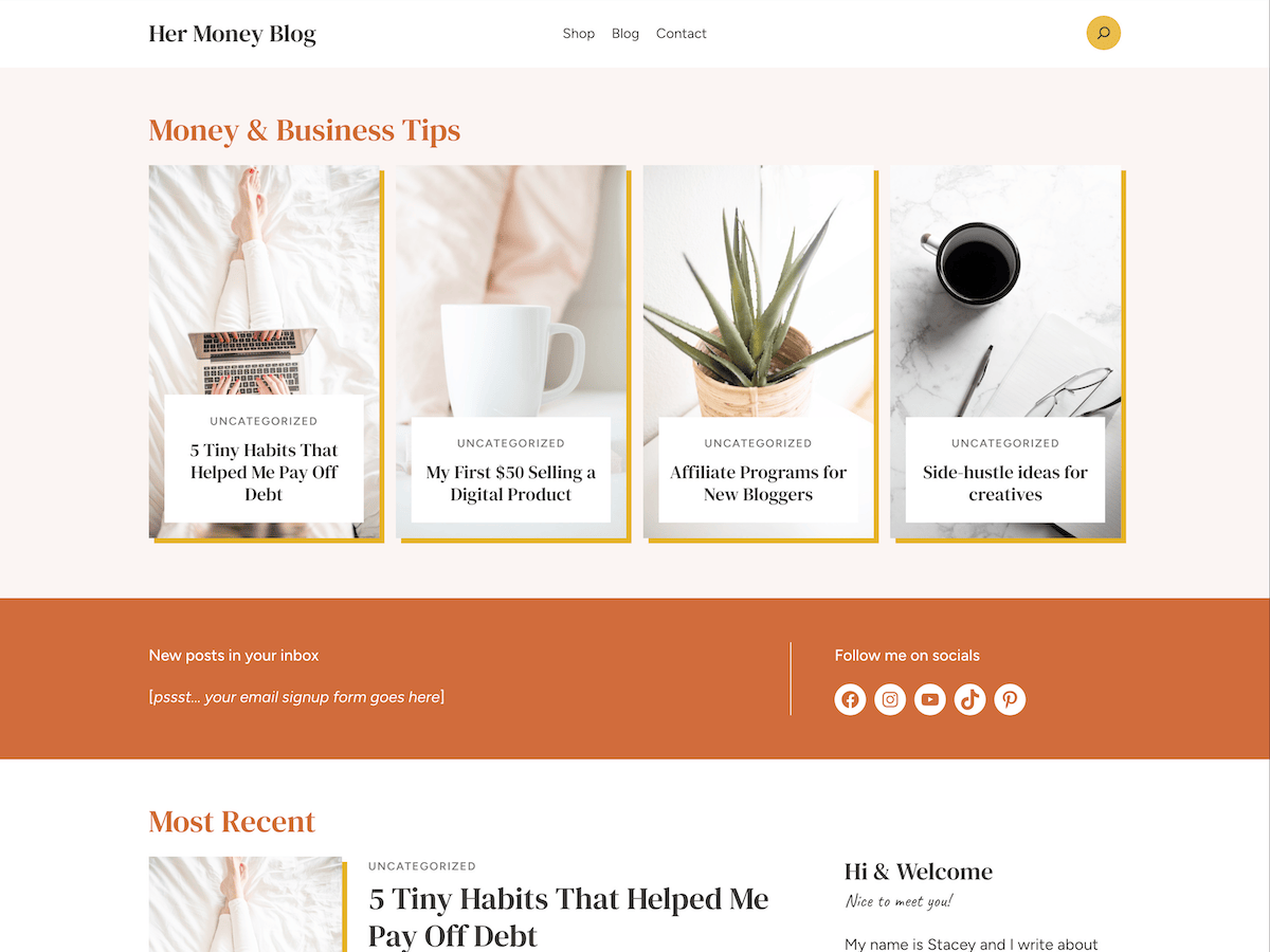 Her Money Blog theme screenshot