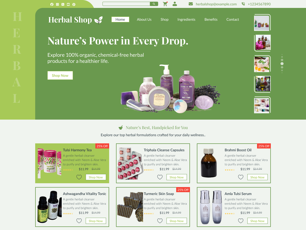 Herbal Products Shop theme screenshot