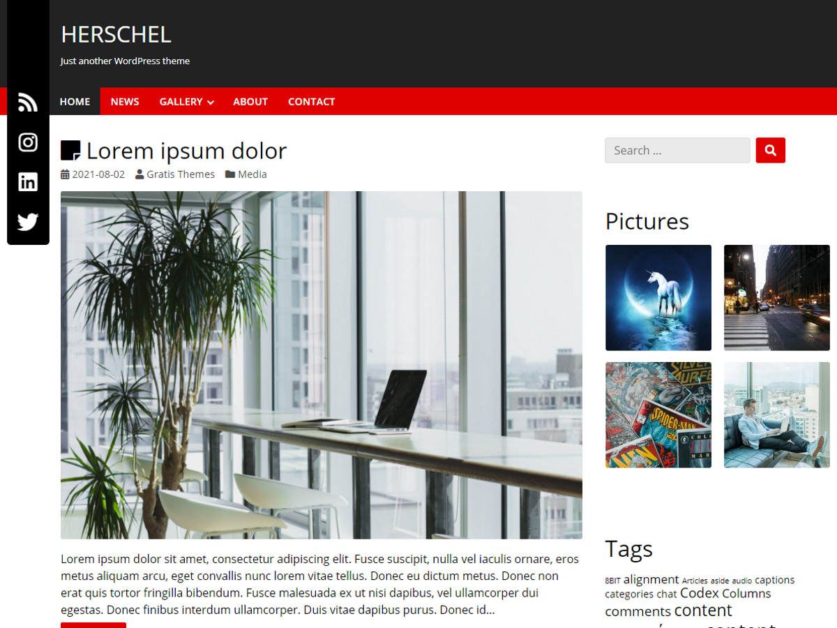 Herschel theme screenshot