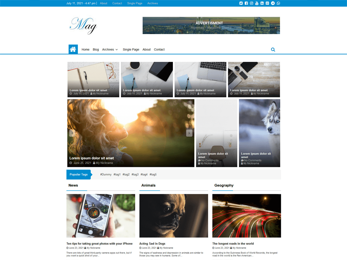 HgwMag theme screenshot