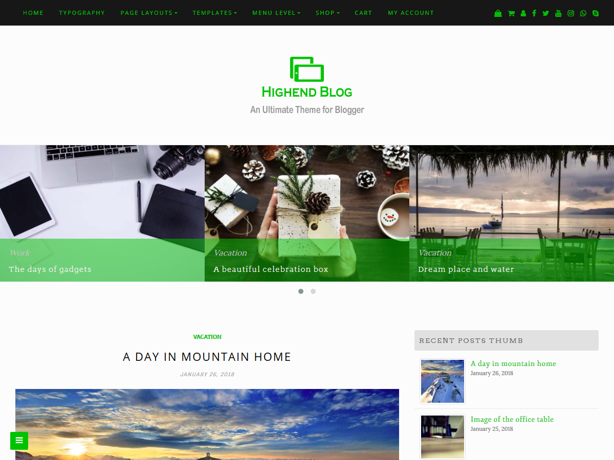Highend Blog theme screenshot