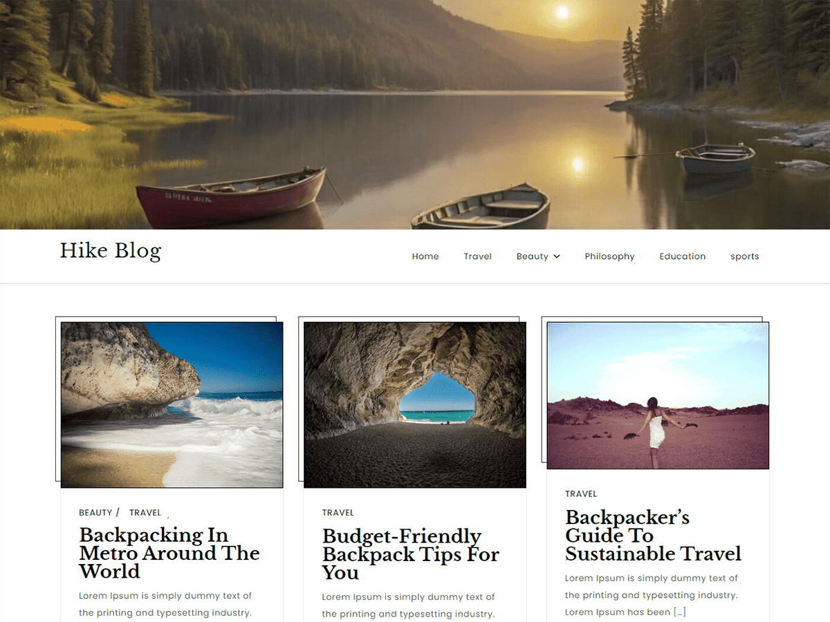 Hike Blog theme screenshot