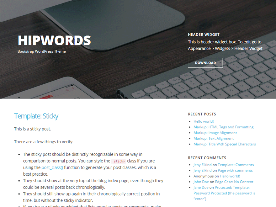 HipWords theme screenshot