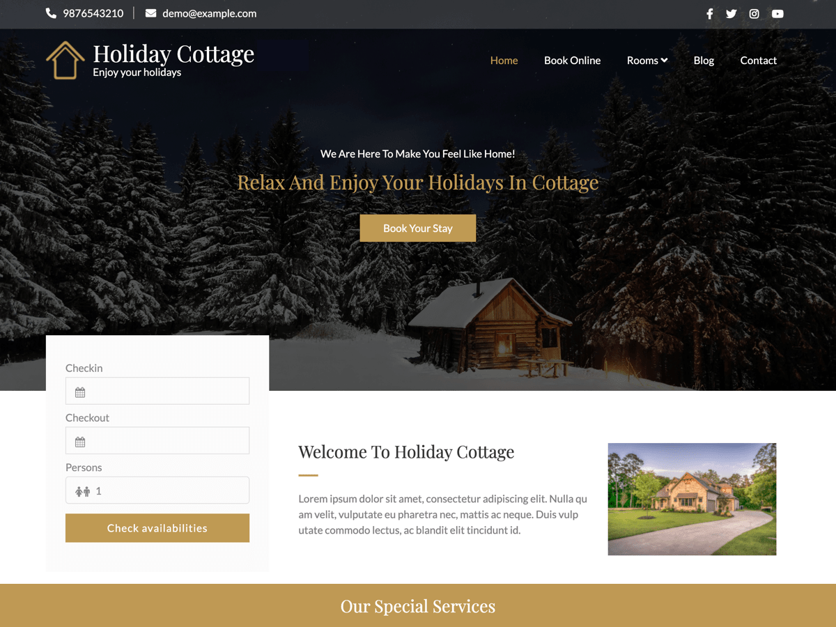 Holiday Cottage theme screenshot