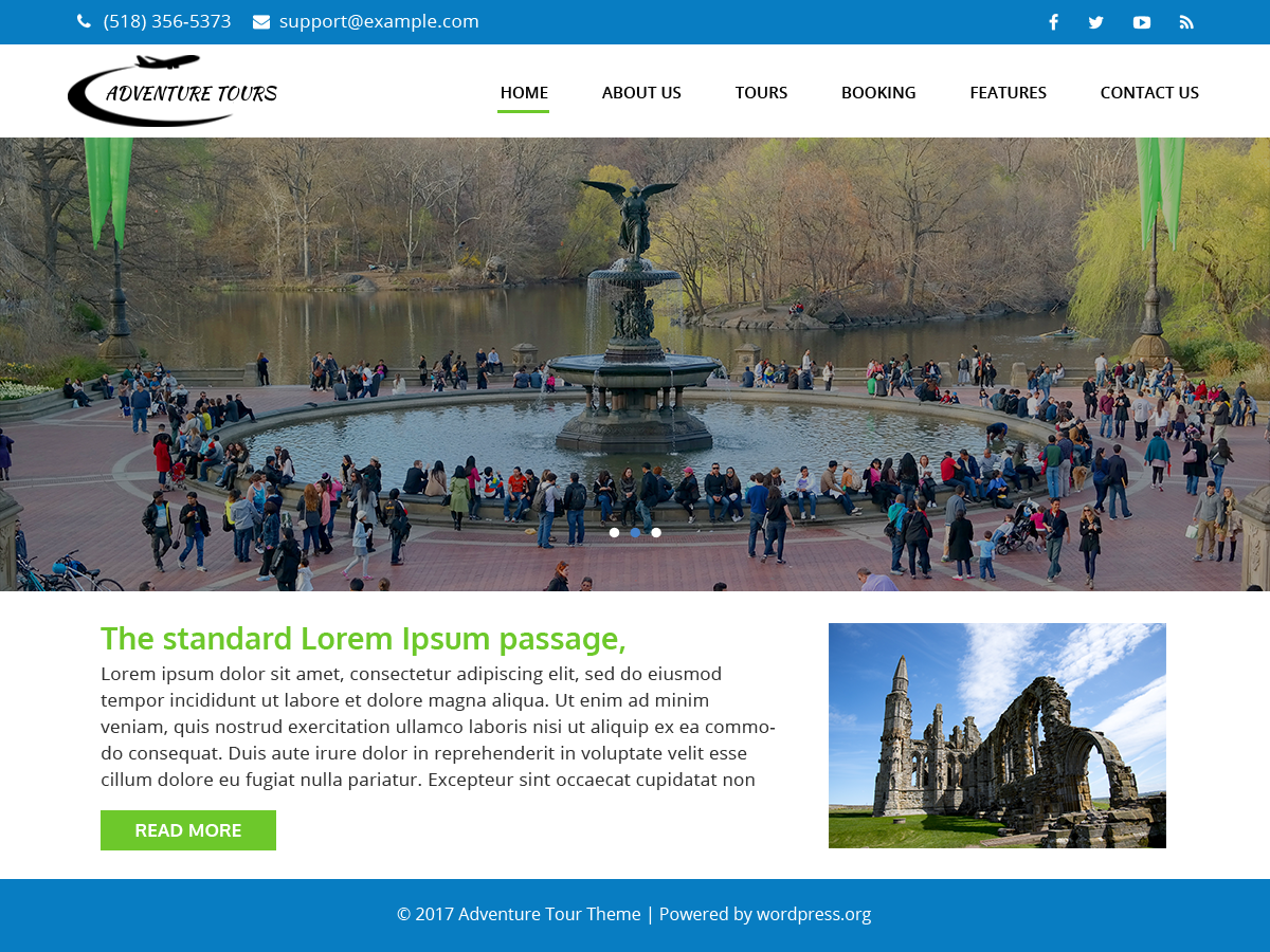 Holiday Tours theme screenshot