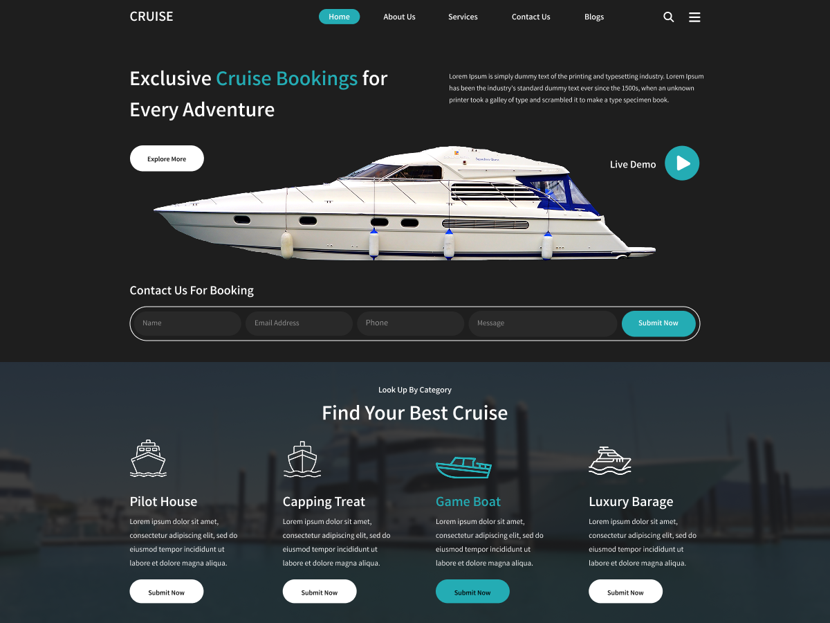 Holiday Travel Cruise theme screenshot