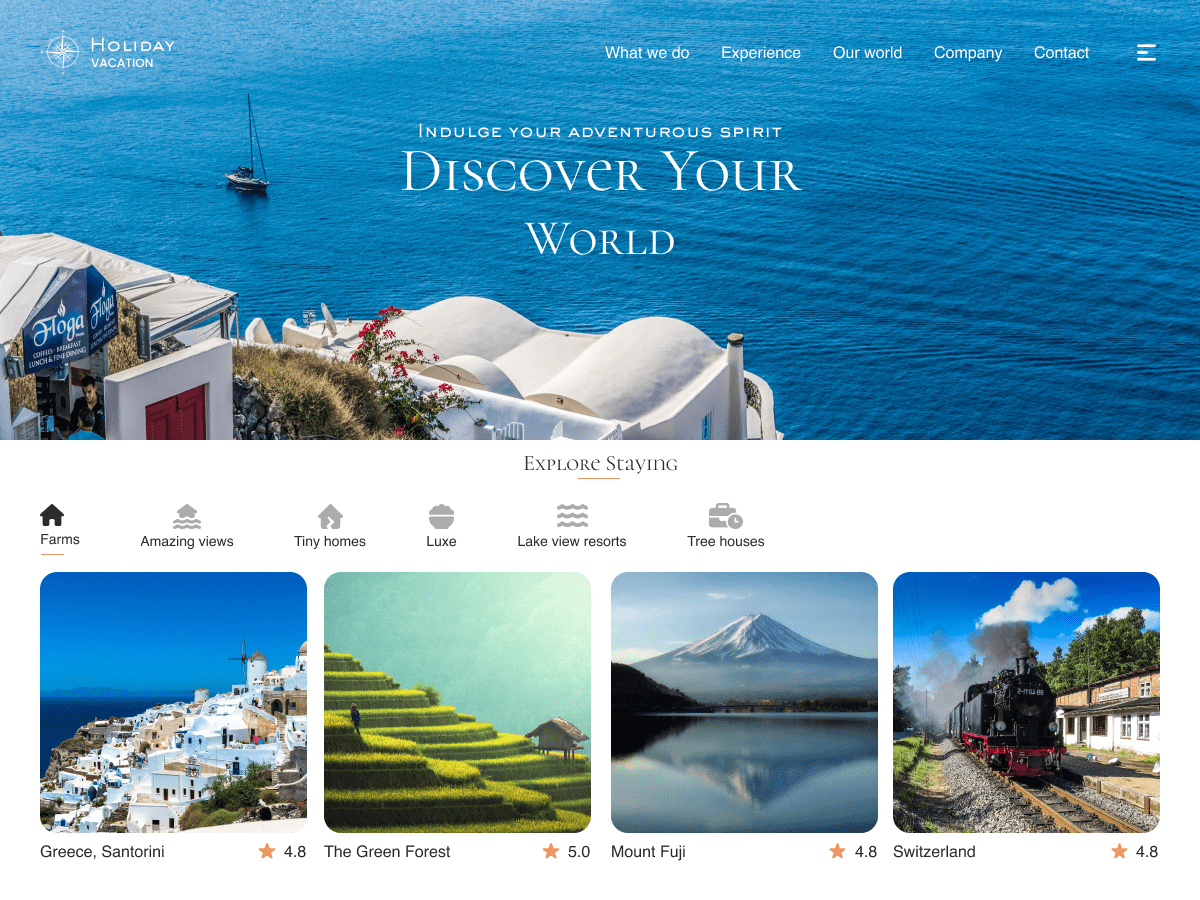 Holiday Vacation theme screenshot