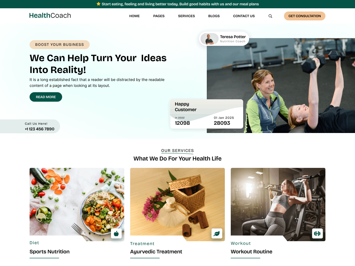 Holistic Health Coach theme screenshot