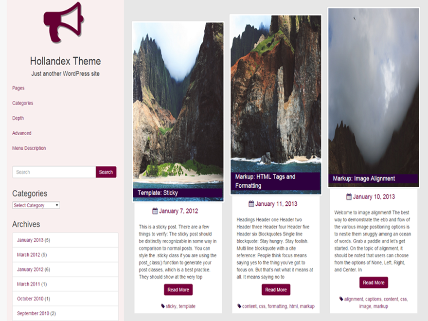 Hollandex theme screenshot