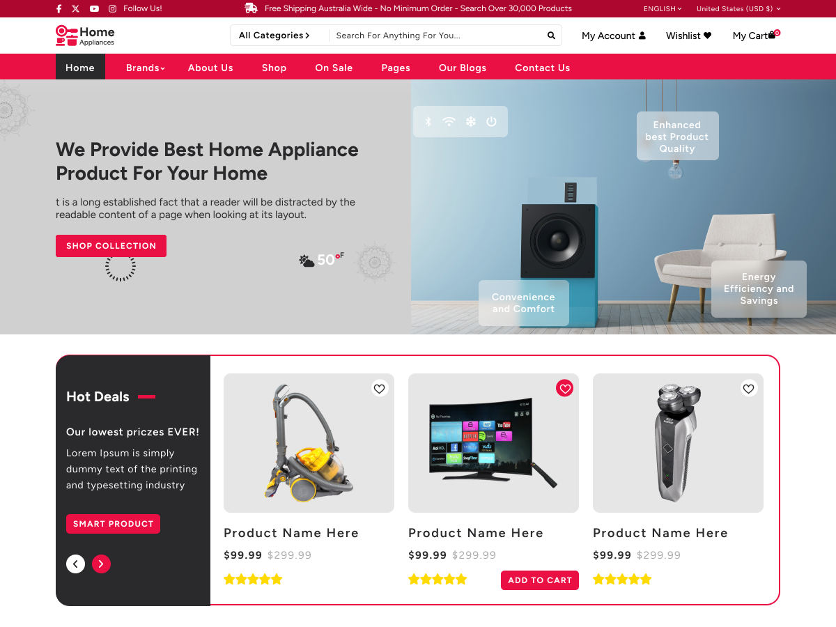 Home Appliances Store theme screenshot