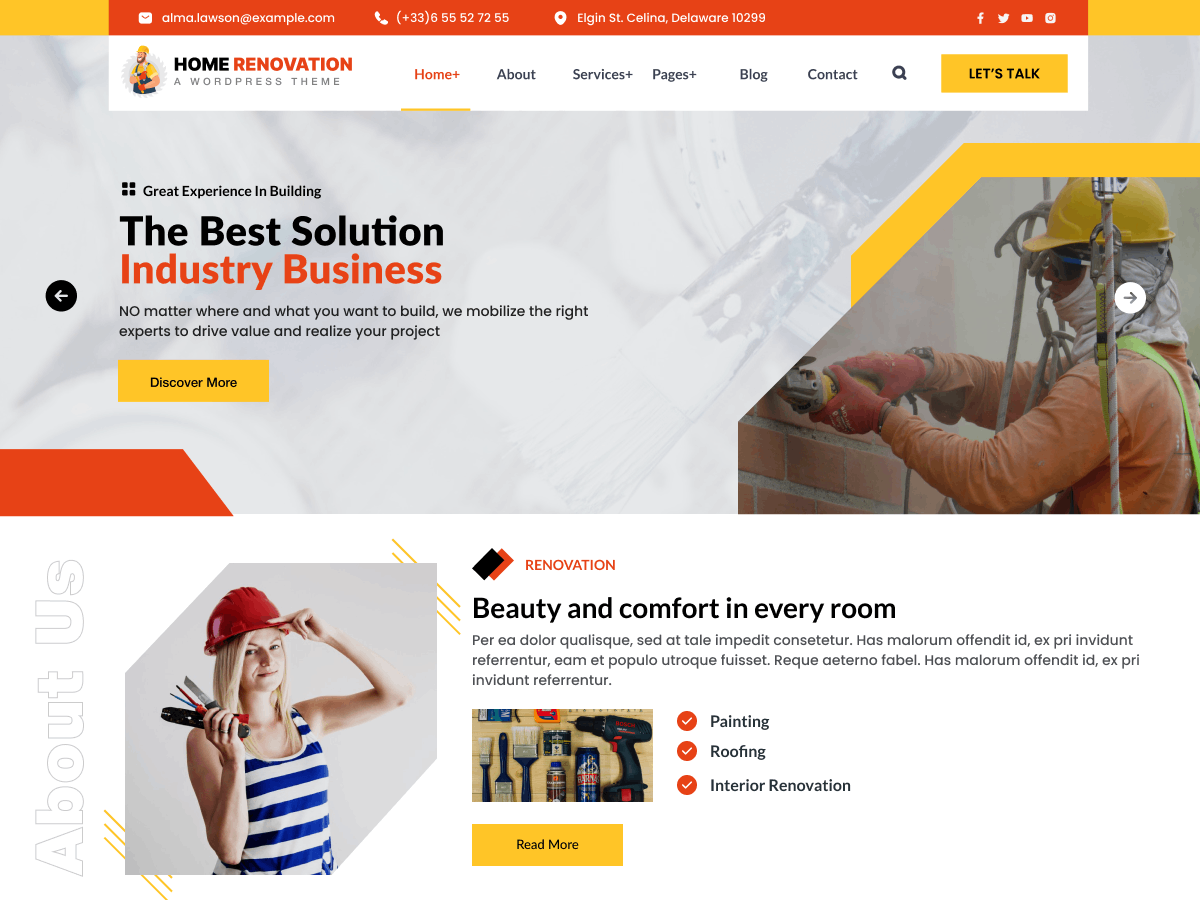 Home Construction Builder theme screenshot