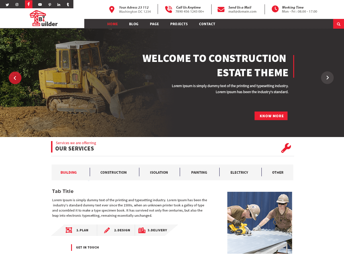 Home Construction Company theme screenshot