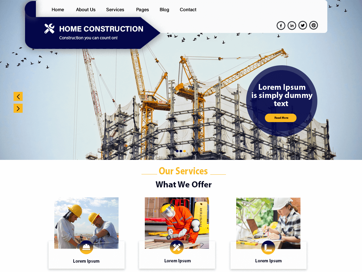 Home Construction theme screenshot
