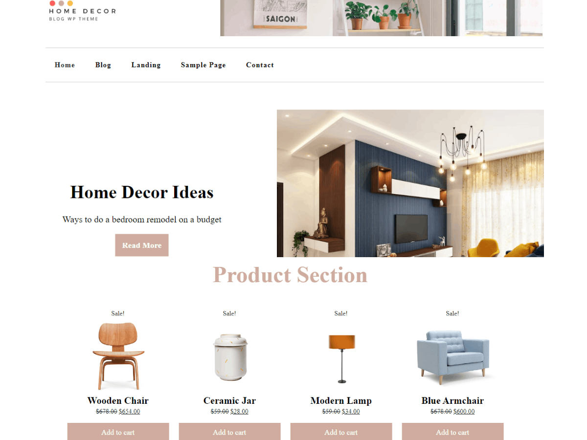 Home Decor Blog theme screenshot