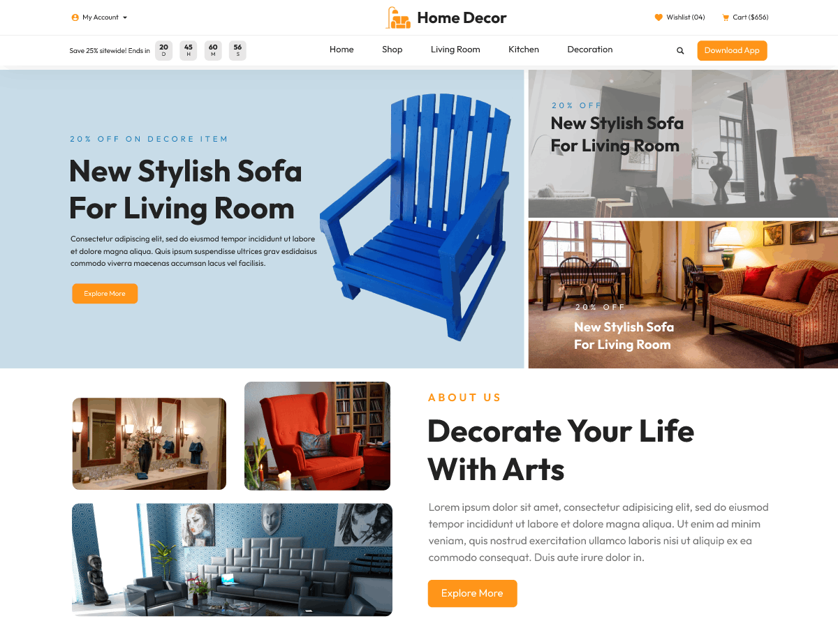 Home Decor Shop theme screenshot