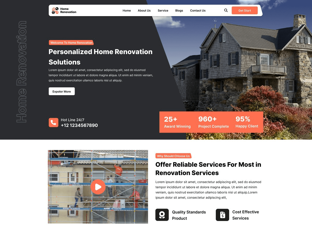 Home Renovation Agency theme screenshot