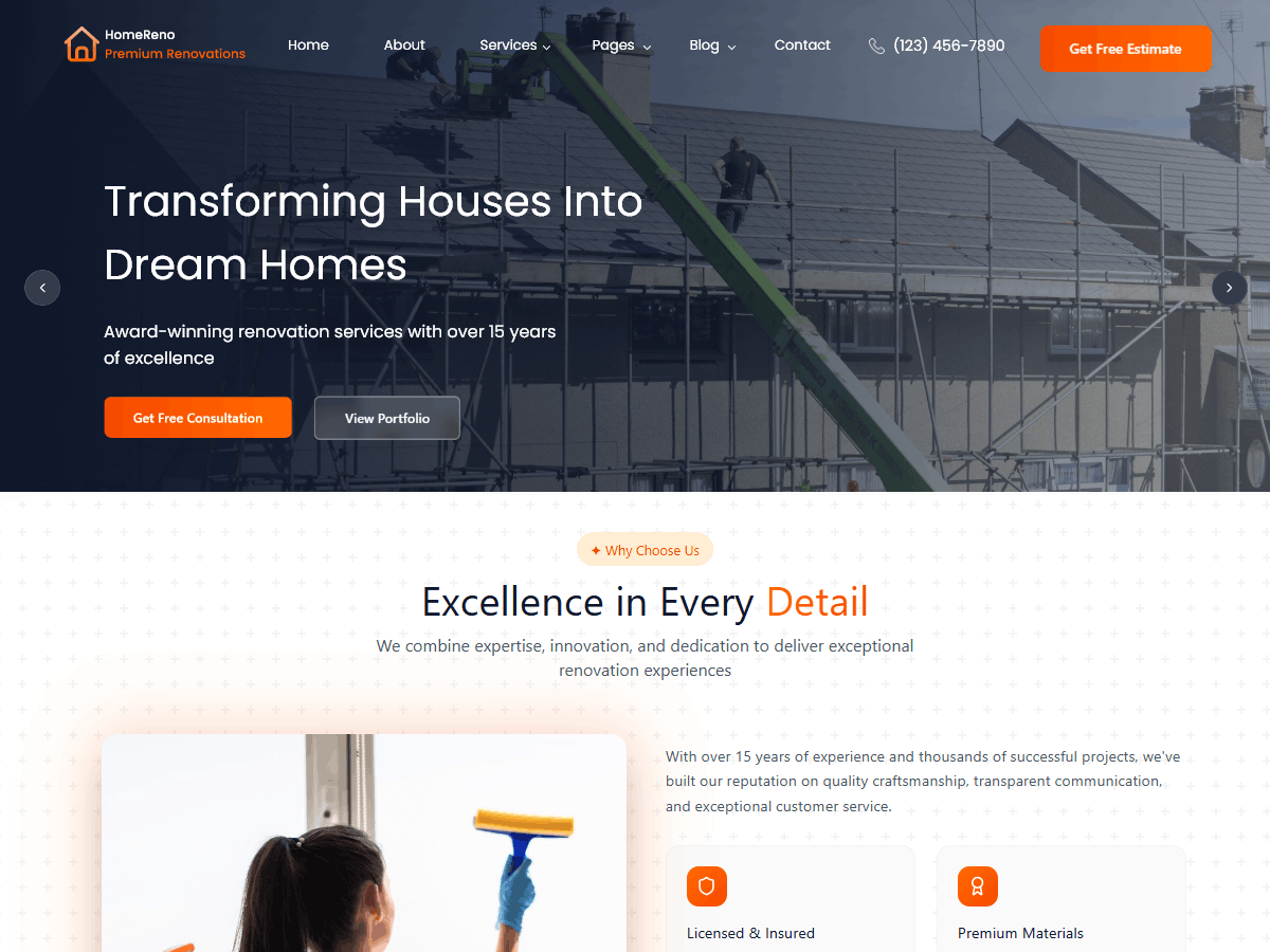 Home Renovation Expert theme screenshot