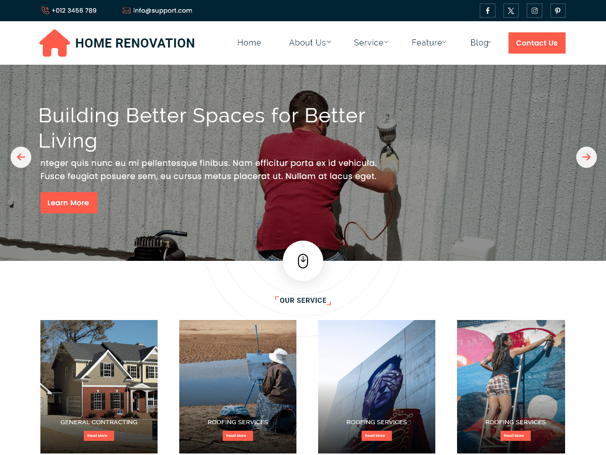 Home Renovation Work theme screenshot