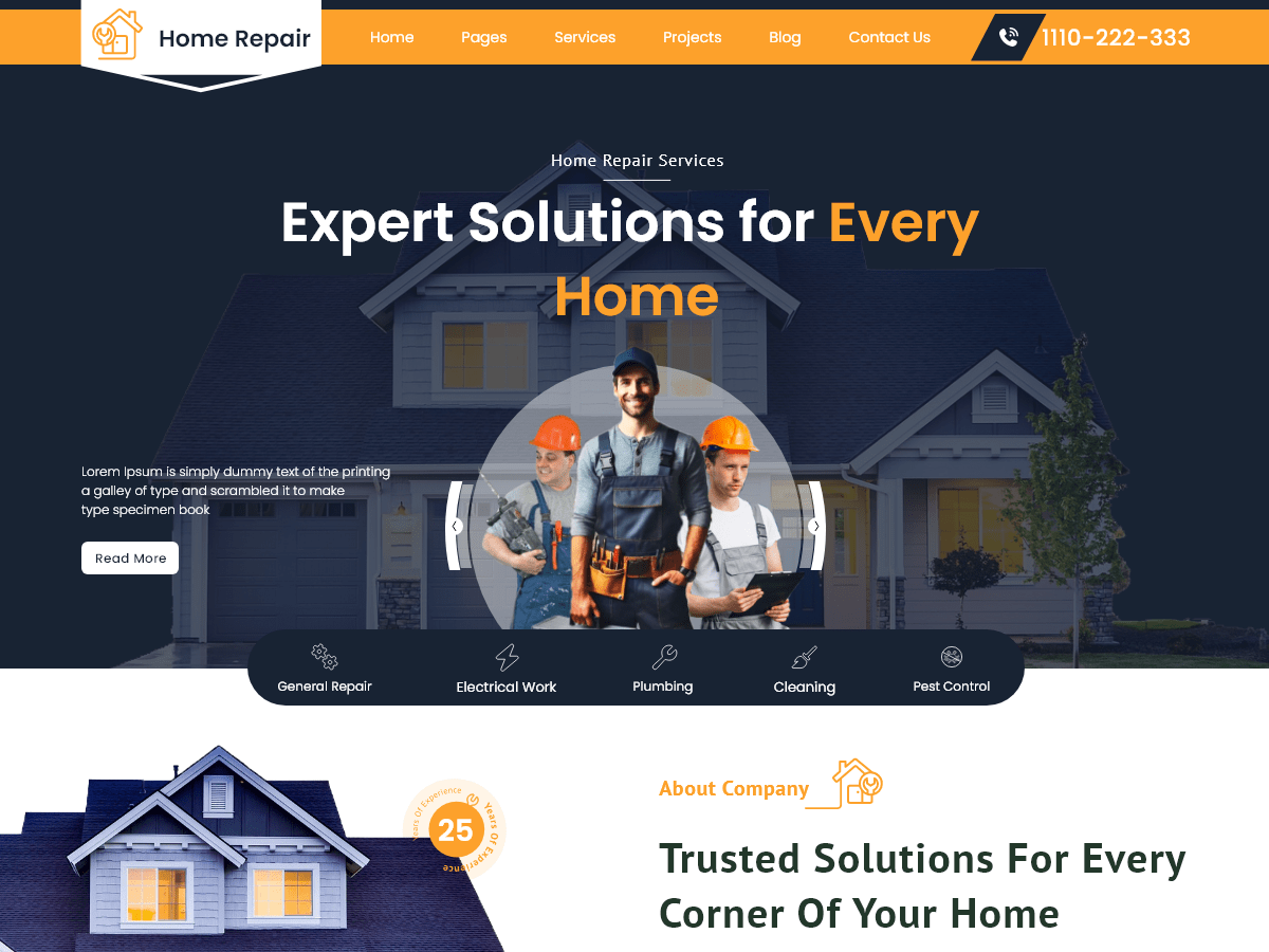 Home Repair Solutions theme screenshot