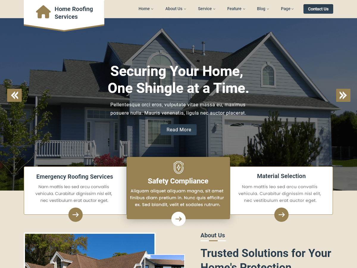 Home Roofing Services theme screenshot