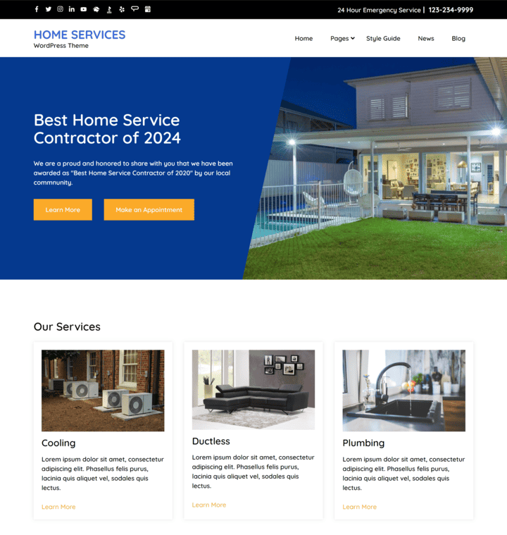 Home Services theme screenshot
